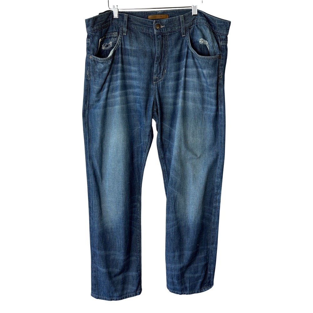 Joes Jeans Carlyle Classic Fit Selvedge Mens W38‎ Medium Wash Distressed Denim